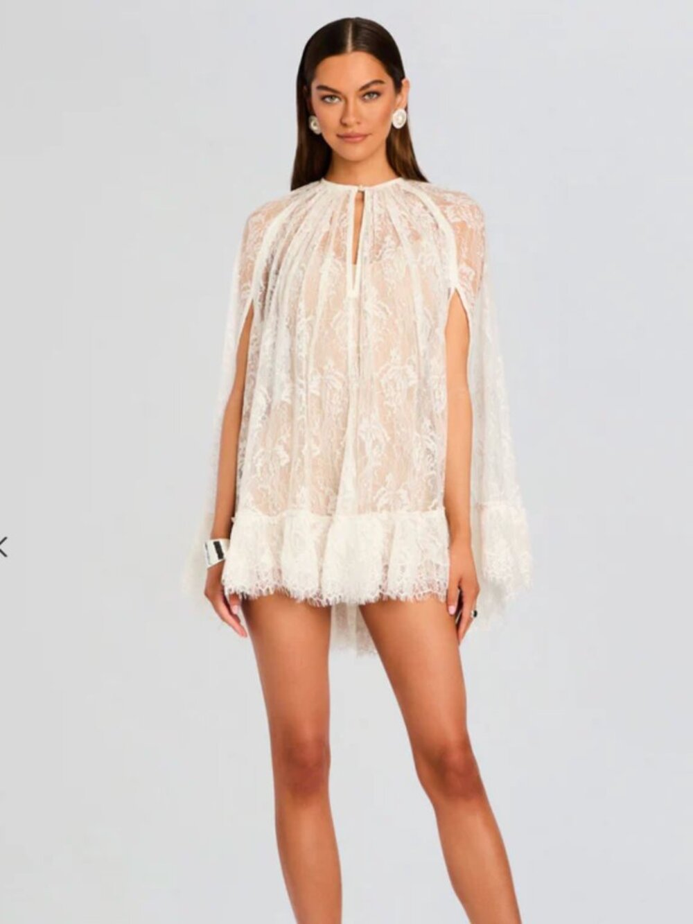 NWT Lace Mini Dress Cape Bridal Cape/ Shawl Full Lace